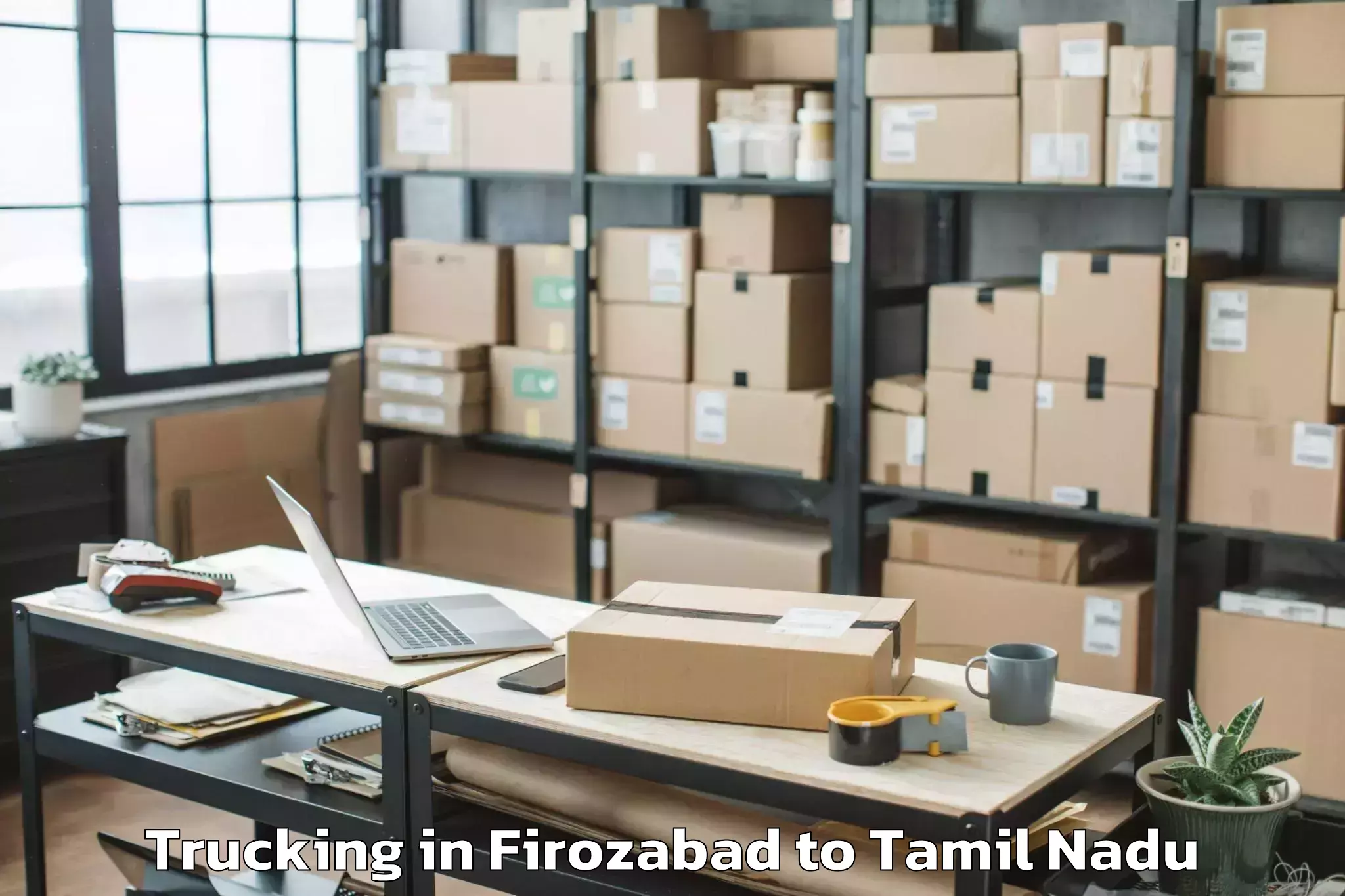 Leading Firozabad to Thiruverumbur Trucking Provider